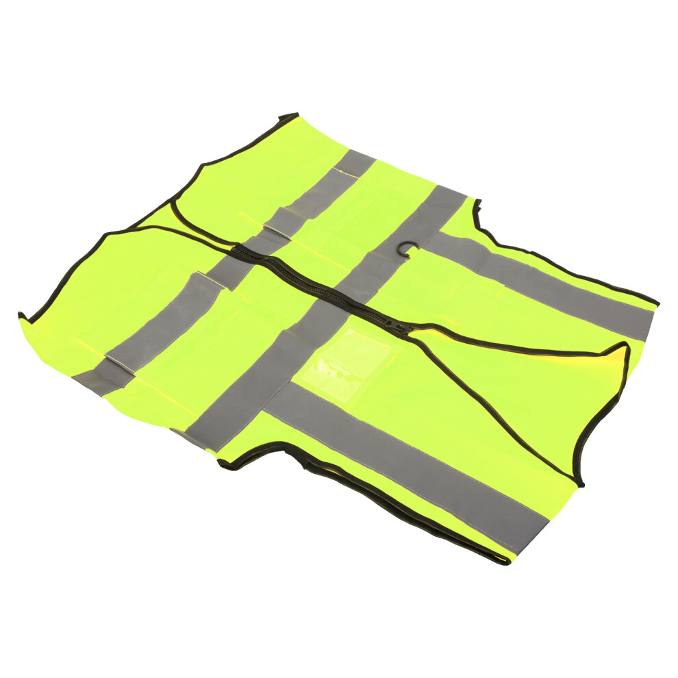 Safety Reflective Vest Multiple Pockets Waterproof High Visibility Zipper Front Safety Vest For Guardian Green 9481319111839