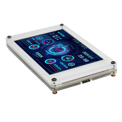 Computertemperaturmonitor 3,5 Zoll IPS weiß Dual-USB