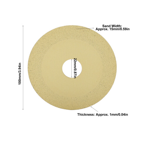 2 Stück Glas-Schneidscheiben Ø 100 mm ID 22 mm Champagner-Gold 1