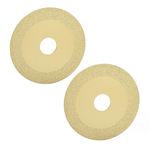 2 Stück Glas-Schneidscheiben Ø 100 mm ID 22 mm Champagner-Gold