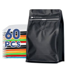 8 oz 1/2 lb 60 stk kaffeposer med ventil Kaffepakningsposer Udluftede kaffeb?nneposer Barriereposer Butiksposer til kaffeemballage Kaffeopbevarin