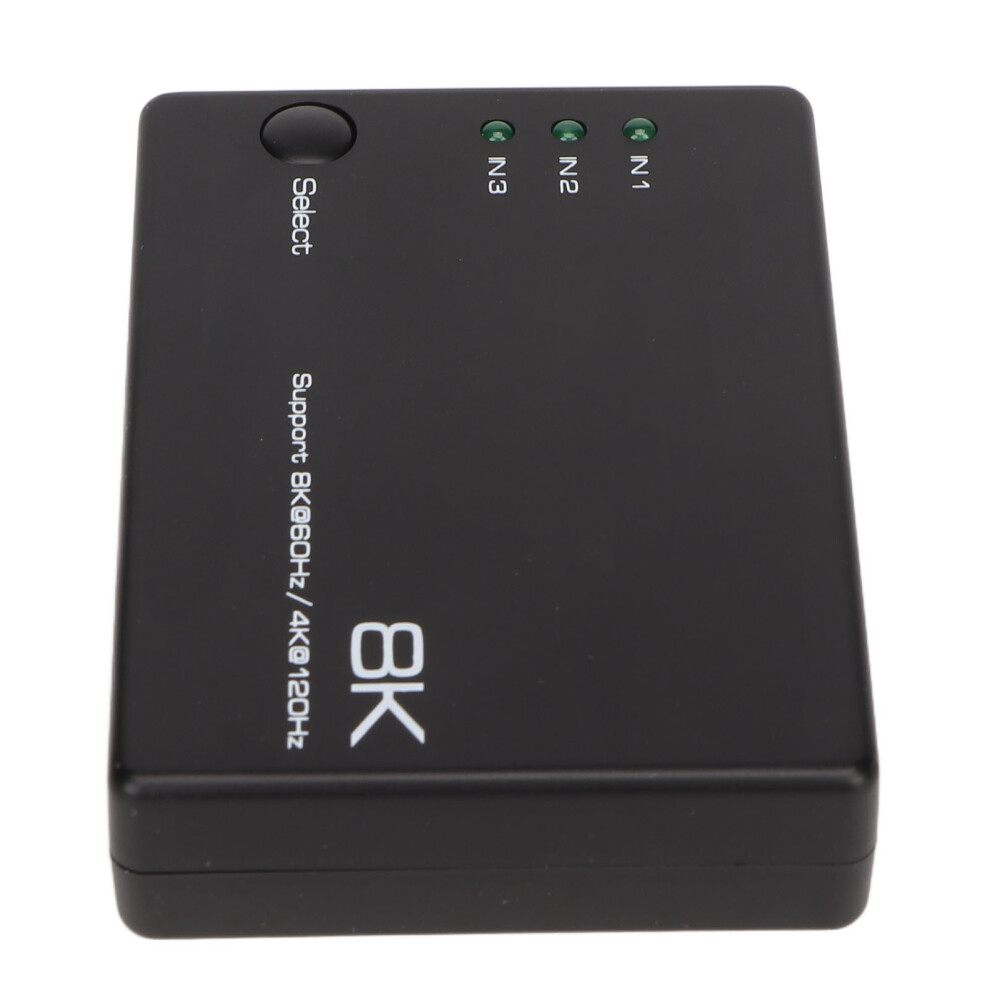 8K Hd Switcher 3 In 1 Out 40Gbps Fast Stable Remote Control Plug And Play Hd Multimedia Switcher For Tv Projector Pc 4671319136757
