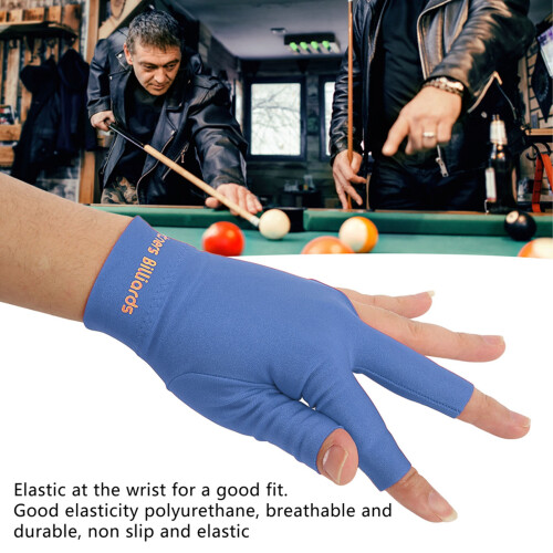 3-Finger Billard-Queue-Handschuhe Blau, 14 g, Durchschnittlich 2