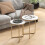 Homcom HOMCOM Nesting Coffee Table Set of 2 with Metal Frame, Gold Tone 1