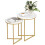 Homcom HOMCOM Nesting Coffee Table Set of 2 with Metal Frame, Gold Tone 8