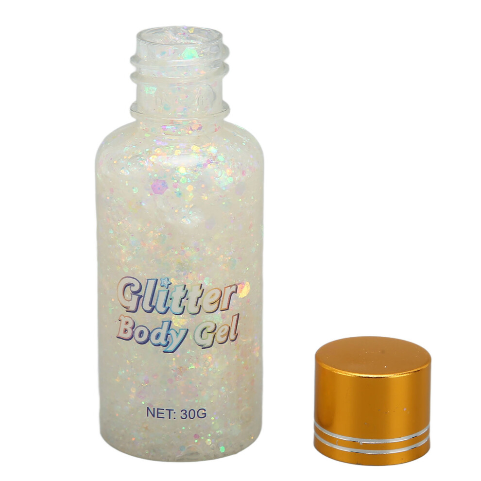 White 30G Body Glitter Holographic Glitter Liquid For Festival Make Up Face Glitter Sequins Chunky Pearl
