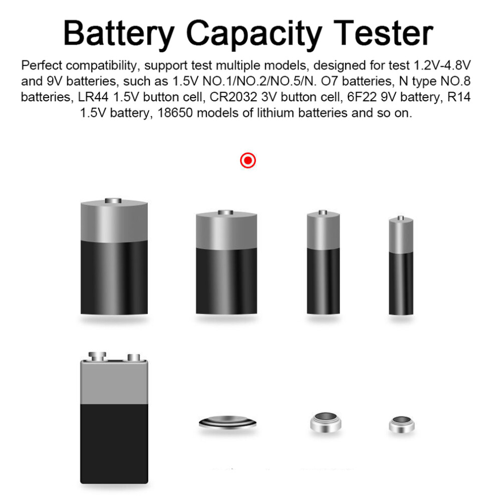 Digital Display Universal Battery Tester Portable Battery Capacity Indicator Practical Battery Level Checker Voltage Meter Electric Quantit 4611319197624