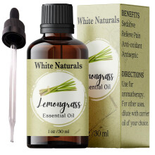 White Naturals Citrongrs terisk olie 100 % ren og naturlig terapeutisk premiumkvalitet til hr negle og hud Aromaterapi Diffuser Hjem og rejse