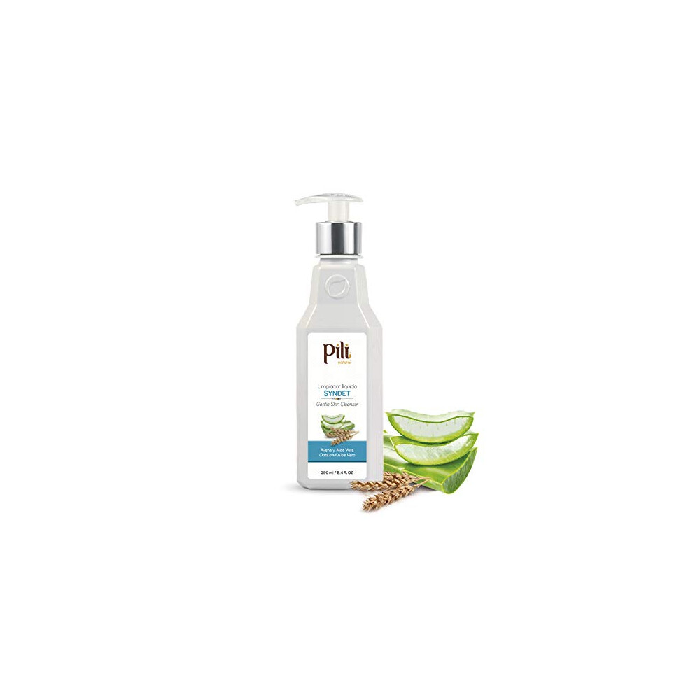 Pili Natural Syndet - Gentle Skin Cleanser With Oatmeal And Aloe Vera - Hypoallergenic Cleanser For Sensitive Skin - 8.4 Fl.oz