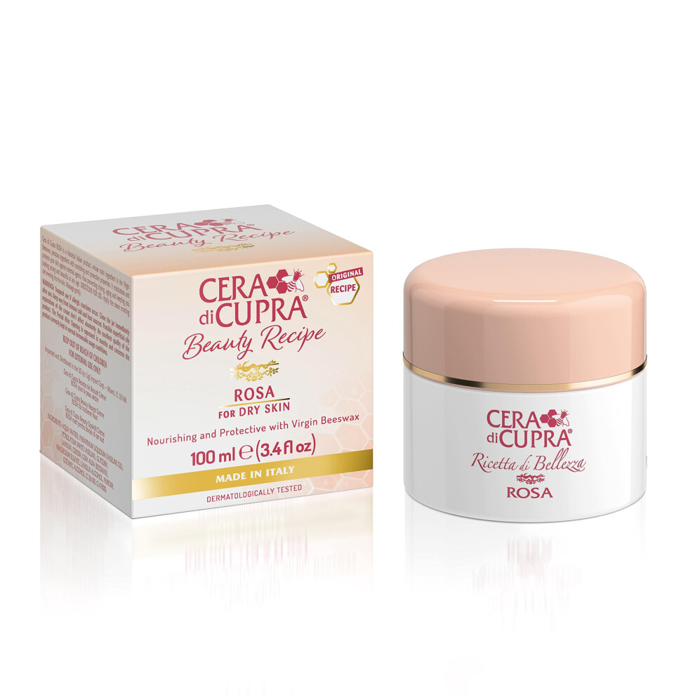 Cera Di Cupra Cream Rosa Face Moisturizer For Dry Skin - Nourishing And Protective Formula With Virgin Beeswax (3.4 Fl Oz / 100 Ml)