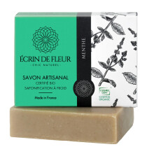 ? Crin de Fleur-sapone da 3 in 1 menta per uomini fatti a mano in Francia con olio per la menta verde olio di menta verde foglie di menta di argilla