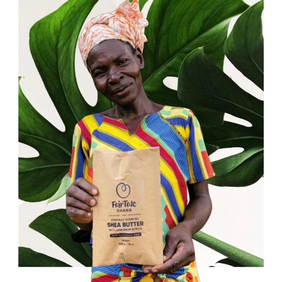 Fairtale Ghana Ivory Raw African Shea Butter 16 Oz - Wild Harvested, 100% Natural, Unrefined, Vegan, Skin Moisturizer