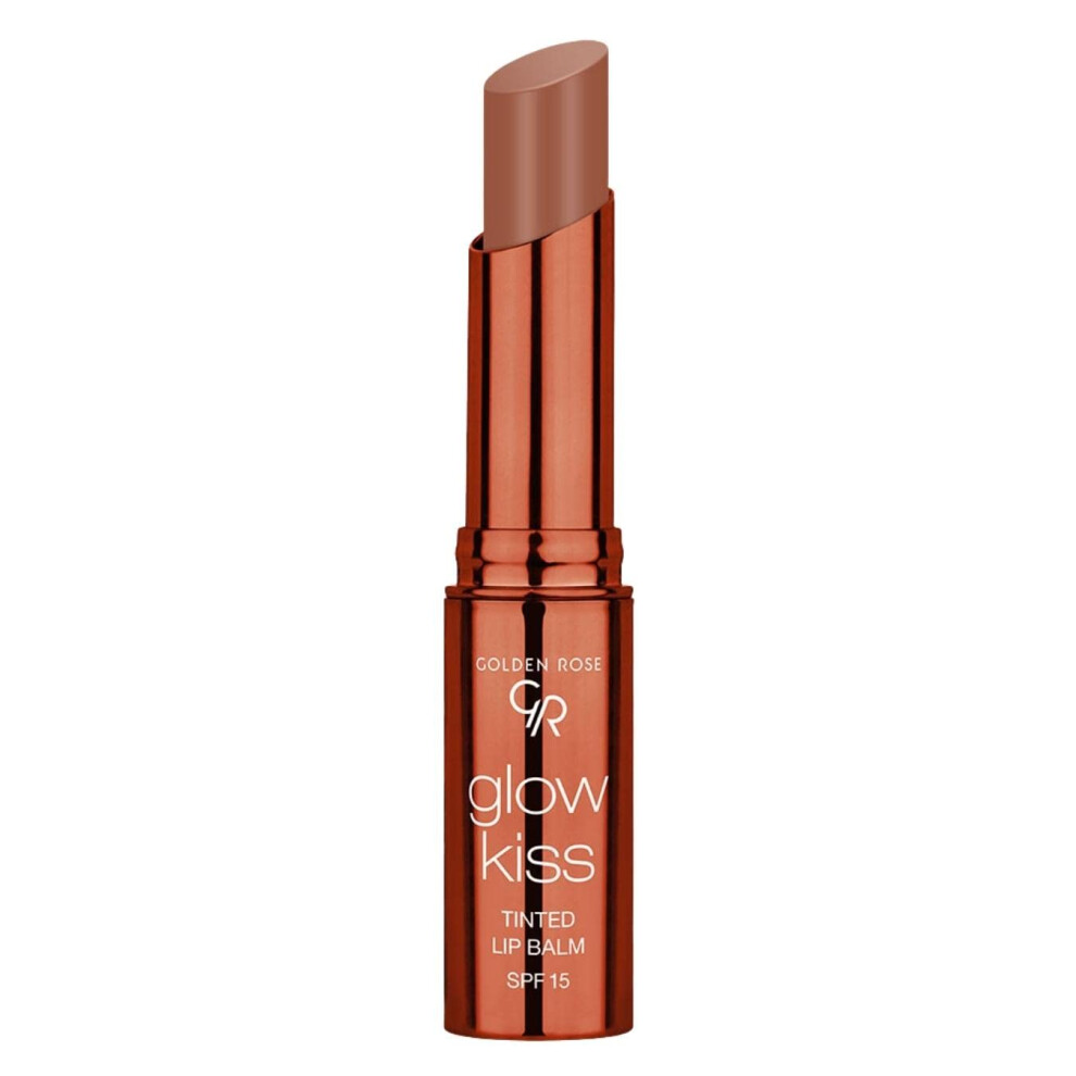 Golden Rose Cosmetics Glow Kiss Tinted Lip Balm with SPF15 Vegan Formula (Choco Cake)