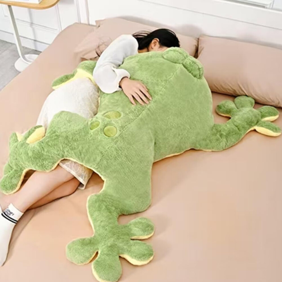 Huniupore Large Frog Stuffed Animal Frog Plush Toy Frog Plushies Hugging Pillow Gift For Boys Girls(23.6In) Green