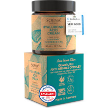 Soena Hyaluronzuurcrme + Q10 - Viervoudig antirimpelcomplex - Anti-aging - Dag- en nachtcrme - Hooggedoseerde vochtinbrengende crme - Voor gez