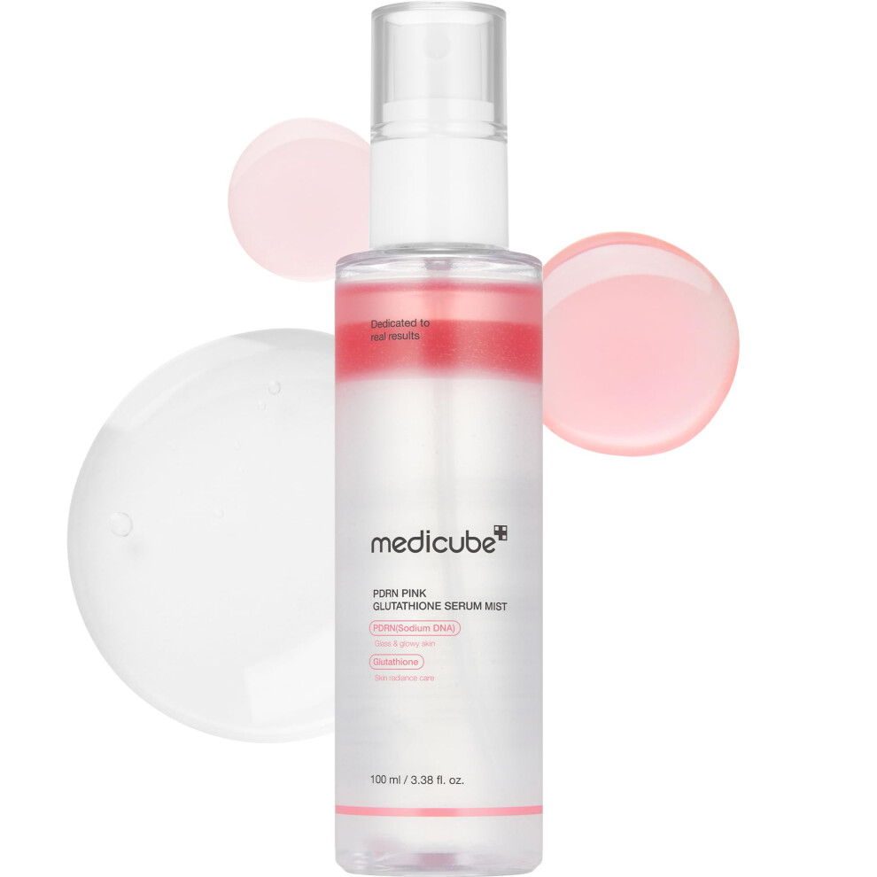 Medicube Dna Pdrn Glutathione Spray Serum I Glass Glow Serum Mist For Moisturizer Soothing And Firming Uneven Skin Tone Salmo Salmon/Pink
