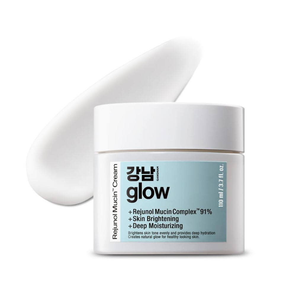 Gangnam Glow Cream Rejunol Mucin Pdrn Facial 3.7 Floz - 91.5% Snail Mucin Moisturizer With Hyaluronic Acid & Panthenol I Korean Skincare I Face M