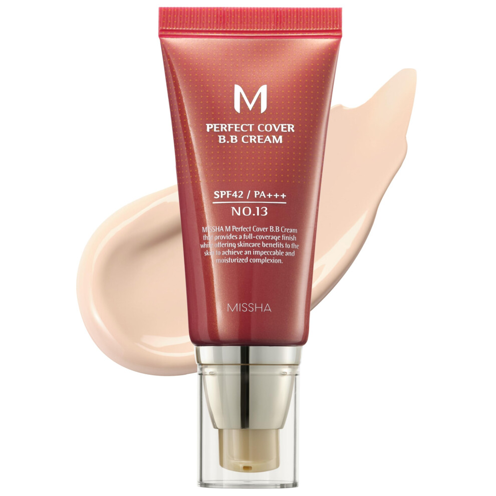 Missha Cream/Beige M Perfect Cover Bb No.13 Bright For Fair Skin Spf 42 Pa +++ 1.69 Fl Oz - Tinted Moisturizer For Face With Spf