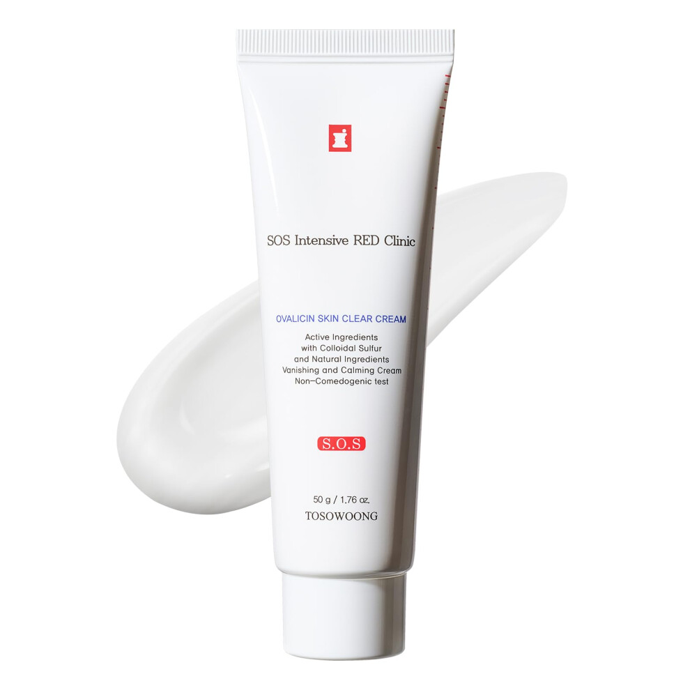 Tosowoong Cream Ovalicin Skin Clear Skin Soothing Moisturizing With Niacinamide And Sulfur Korean Skincare 50G 1.76 Oz.