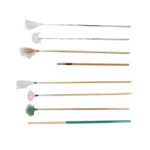 7-teiliges Ohrreiniger-Federn-Set mit Bambusmatte - Stahl