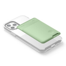 elago Phone Card Holder - Secure Wallet  Ultra Slim for Back of Phone  3M Adhesive ID iPhone  Galaxy and Most Smartphones [Pastel Green]