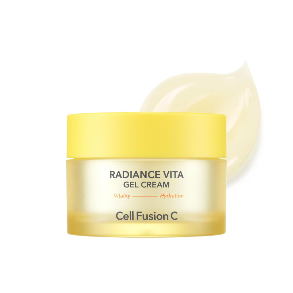 Cell Fusion C Cream Radiance Vita Gel Bouncy Hydrating Gel Moisturizer With 3 Vitamins And Hyaluronic Acid Bright And Radiant Skin 1.86 Fl.oz