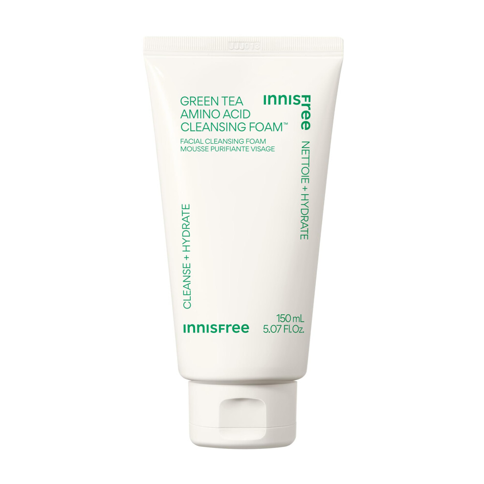 Innisfree Green Tea Amino Acid Cleansing Foam Sulfate Free Korean Hydrating Face Cleanser With Gentle Foam