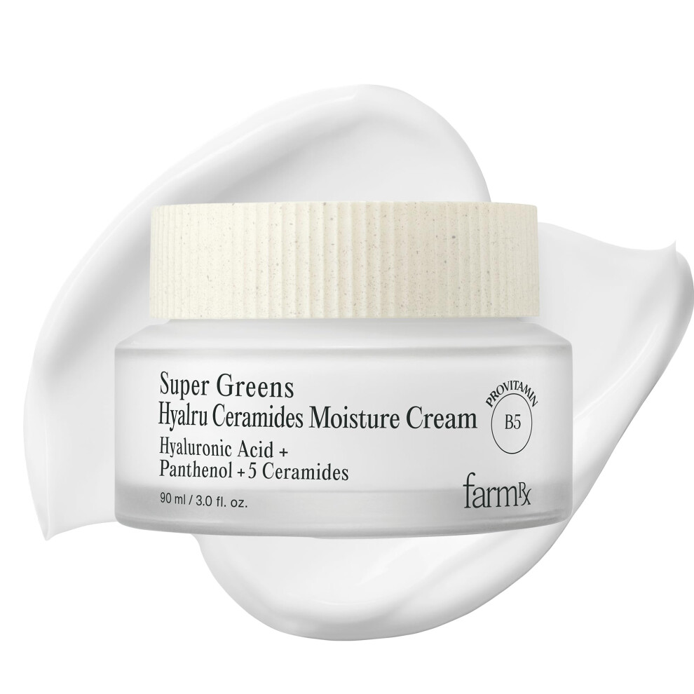 Farm Rx Spring Event Super Greens Hyalru Ceramides Moisture Cream (3Fl Oz) - Rich Moisturizer Strengthen Moisture Barrier Deep Hydration. Korea