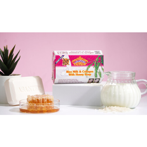 Asantee ASANTEE Leite de Arroz com Colgeno e Mel Sabonete Corporal 125 g. (Pacote de 3) 1