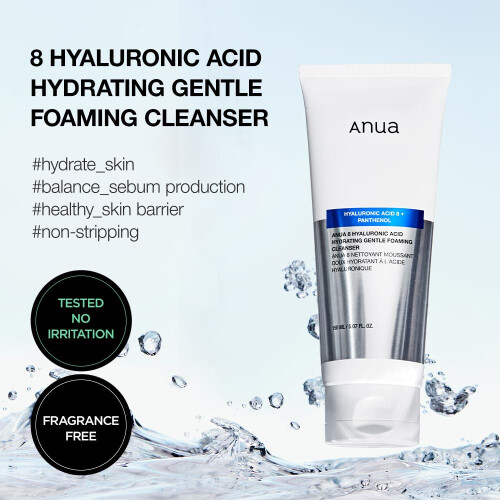 ANUA 8 Hyaluronsäure Hydratierender Sanfter Schaumreiniger 1