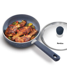 Hawkins Ceramic Nonstick Frying Pan Small Cooking Pan 17 cm Diameter Induction Fry Pan with Glass Lid Granite Omlette Egg Pan Fish Pan (ICF1