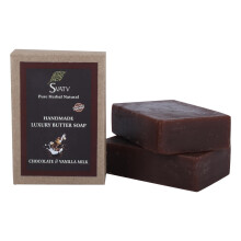 Sapone artigianale SVATV con lenitive erbe di cioccolato e vaniglia per uomini e donne - bar esfoliante tradizionale sapone a base di erbe ayurvedica