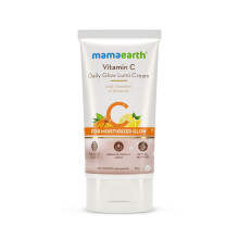 Mamaearth Witamina C Daily Glow Lumi Krem do twarzy | Nawilzona skra z rozswietlaczem jak blask | Lagodzi matowosc i ozywia naturalny blask | Le