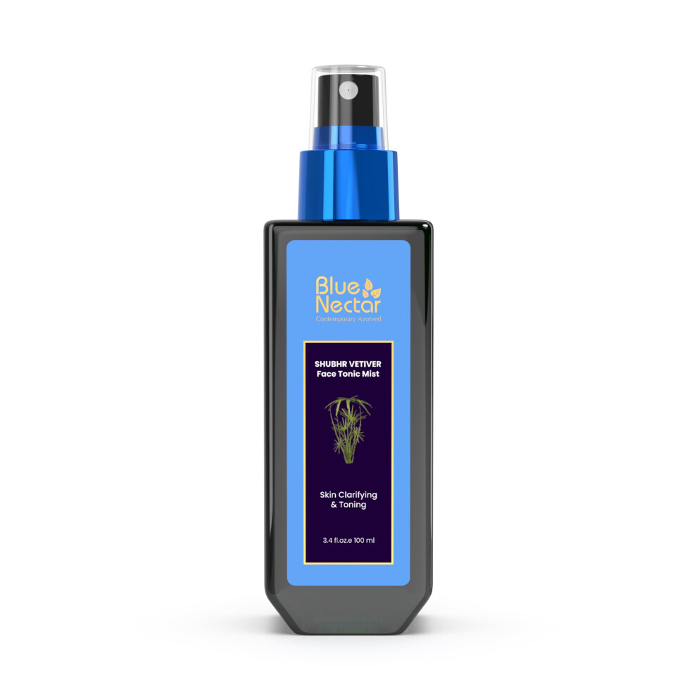 Blue Nectar Shubhr Steam Distilled Vetiver Toner Water & Cooling Calming Face Tonic Mist |Alcohol Free | Chemical & Preservative Free
