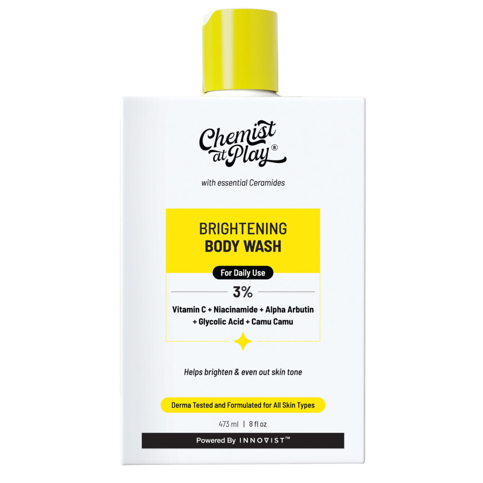 Chemist At Play Brightening Body Wash | Glowing Skin Vitamin C Bodywash | Helps To Reduce Fades Dark Spots Evens Out Skin Tone | Alpha Arbutin |