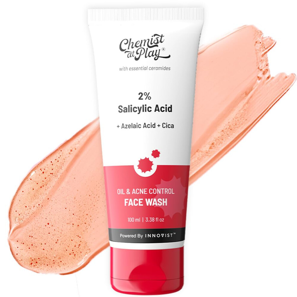 Chemist At Play 2% Salicylic Acid Face Wash For Oily Skin With Niacinamide | Prevents Acne & Removes Excess Oil | Sulphate Free Anti Acne Face C