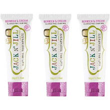 Jack N' Jill Natόrliche Zahnpasta fόr Kinder - Fluoridfreie Zahnpasta 40% Xylit BPA-frei - Beeren & Sahne 50 g (3er-Pack)
