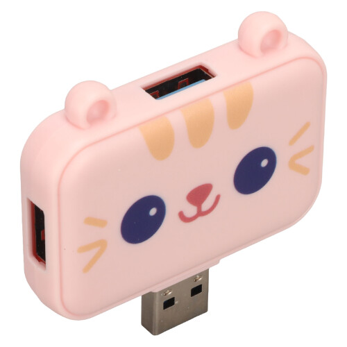 3-in-1 USB-Hub pink, USB 3.0 5 Gbit/s + 2x USB 2.0