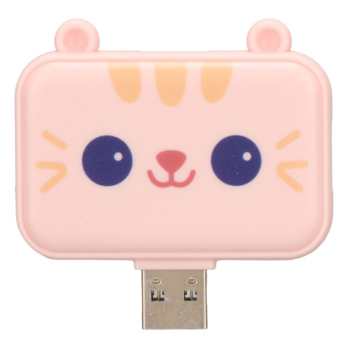 3-in-1 USB-Hub pink, USB 3.0 5 Gbit/s + 2x USB 2.0 1