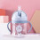 Gewichteter Strohhalm-Sippy-Becher 250 ml 16,5  6,5 cm Blau 7