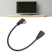 HDMI Typ A Kabel mit linkem Winkel 1TF Schwarz 24K Gold 4K