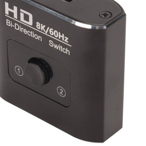 8K HDMI-Splitter-Switcher 2in1Out Aluminium 48Gbps 2