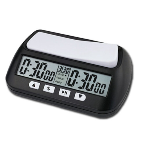 YS 902 Schwarze Schachuhr Timer 14x8.8x4.5cm 2xAAA 1