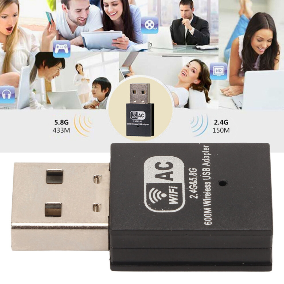 Wireless Network Card W58 Rtl8811au 600M Transmission Built In Antenna Dual Band Wifi Receiver For Win 3701319253558