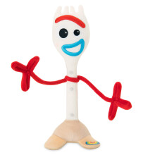 Pelcia Forky oficial da Disney Store Toy Story com braos articulados e brilho - Escultura detalhada e recursos bordados - Brinquedos Toy Story