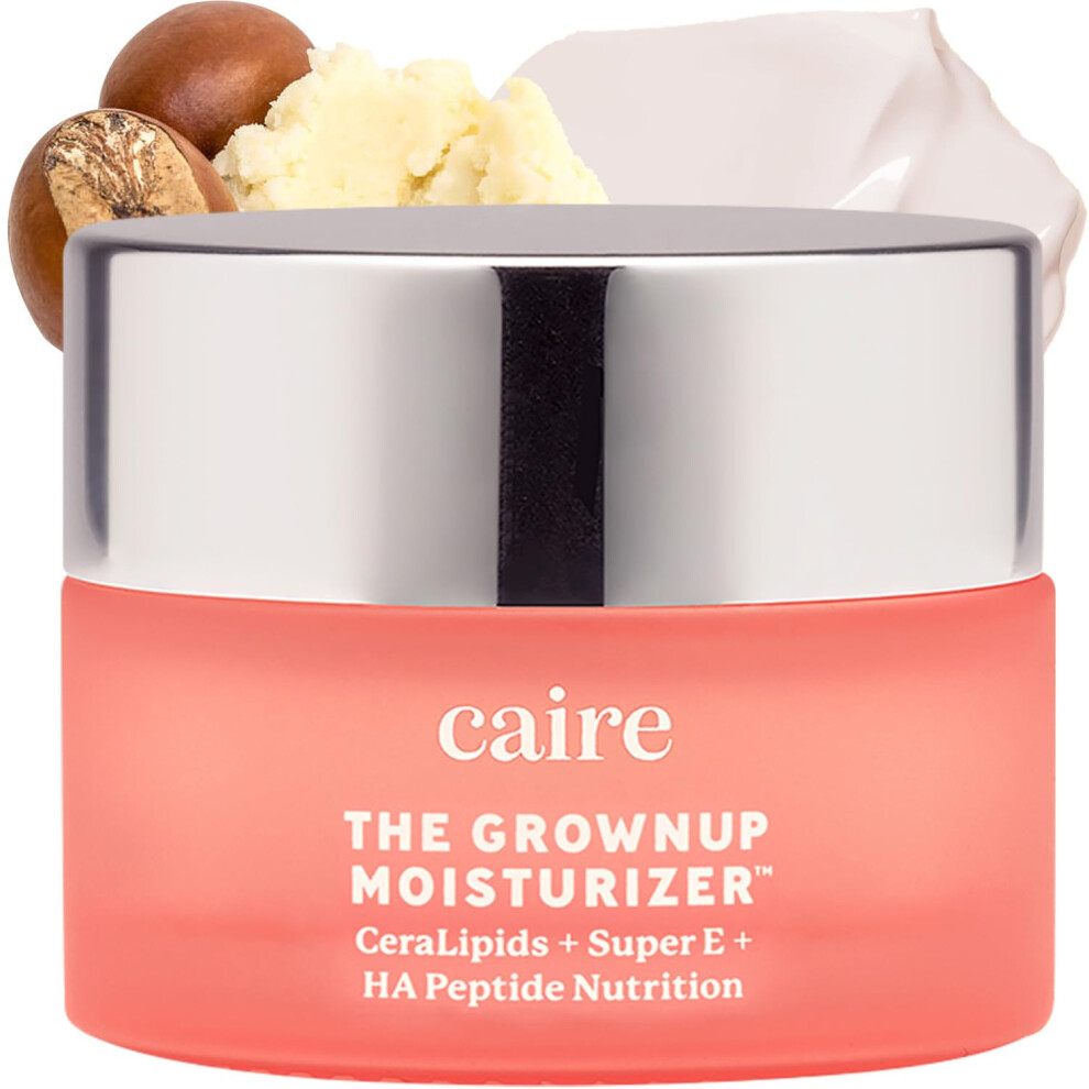 Caire The Grownup Pro-Aging Moisturizer Advanced Hyaluronic Acid Peptide Natural Ceramide Lipid Replenishing Moisturizer. Wrinkle Fighting Colla