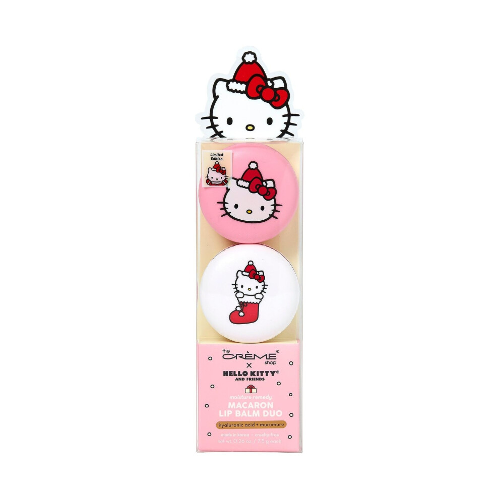 The Crme Shop The Cr?Me Shop X Hello Kitty & Friends Macaron Lip Balm Duo Korean Lip Balm With Murumuru Seed Butter And Hyaluronic Acid (Mixed Berry & Icing O