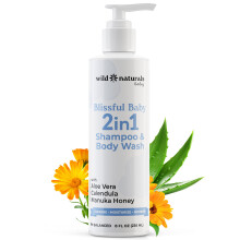 Wild Naturals Baby shampoo e Body Wash - Shampoo per bambini ipoallergenico e lavaggio per bambini biologico - sapone idratante delicata per la pelle