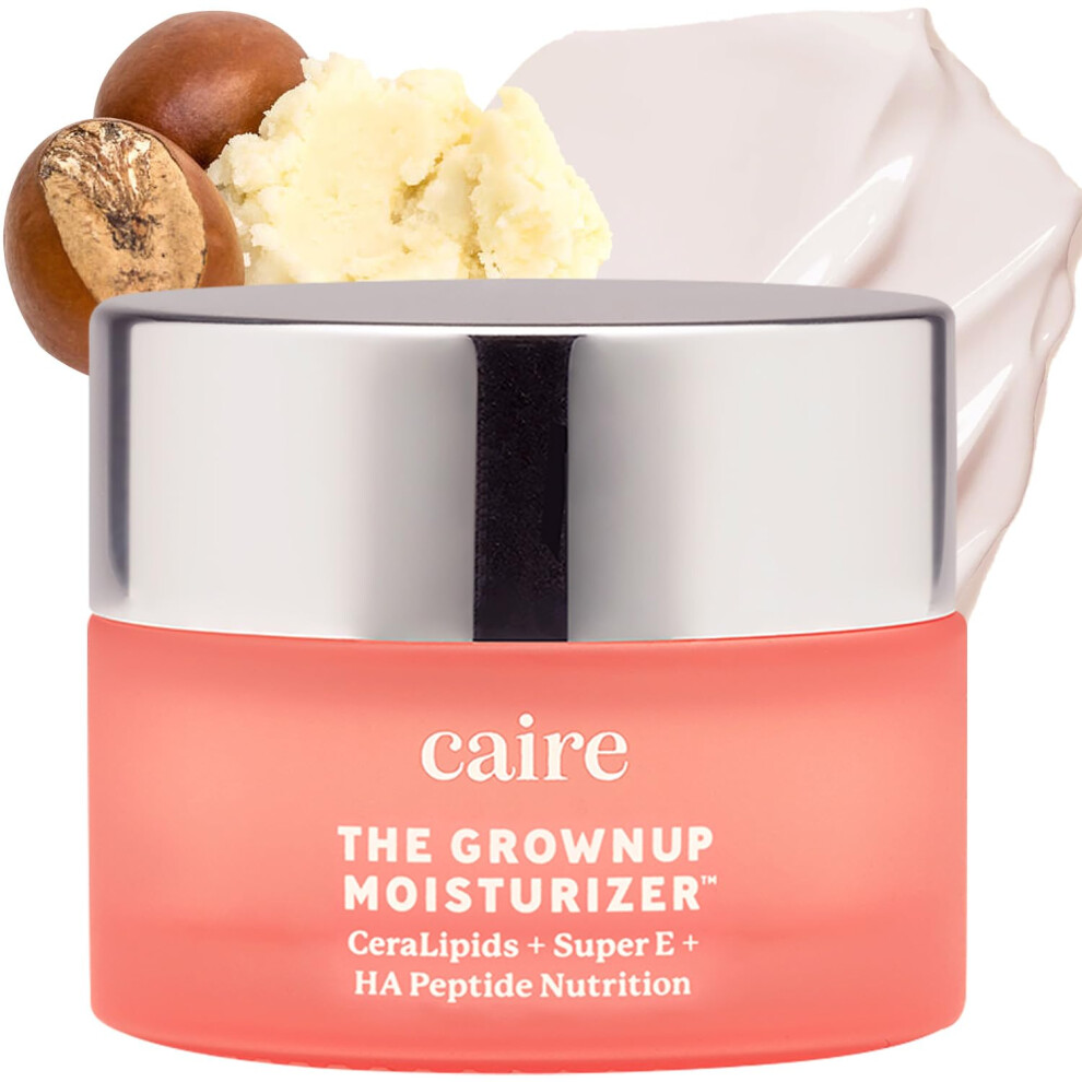 Caire The Grownup Pro-Aging Moisturizer Advanced Hyaluronic Acid Peptide Natural Ceramide Lipid Replenishing Moisturizer. Wrinkle Fighting Colla