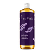 Pura Vitalia Lavendel Ren Castile Tvl flytande med olivolja & eteriska oljor; fr Face Wash Hand Body Laundry and Beyond Miljvnlig och helt bi